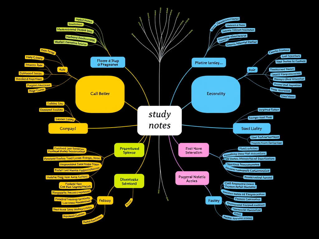 Mind map study notes connecting ideas for better understanding