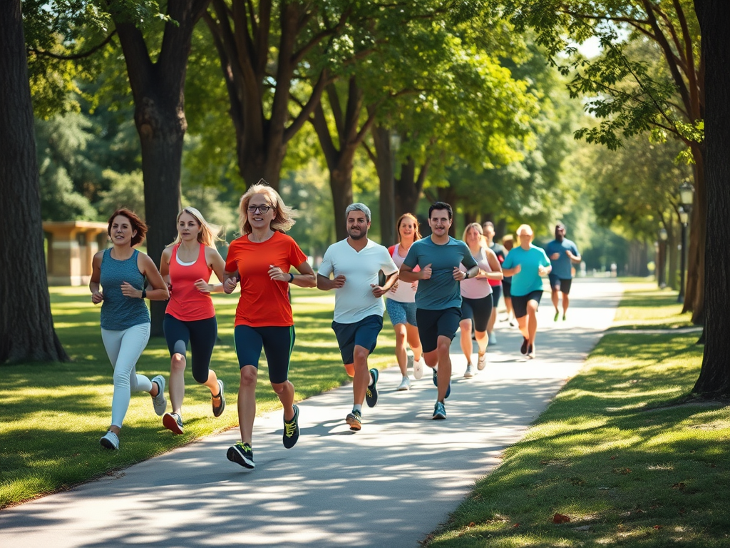 Jogging in the park as a daily exercise to reduce stress