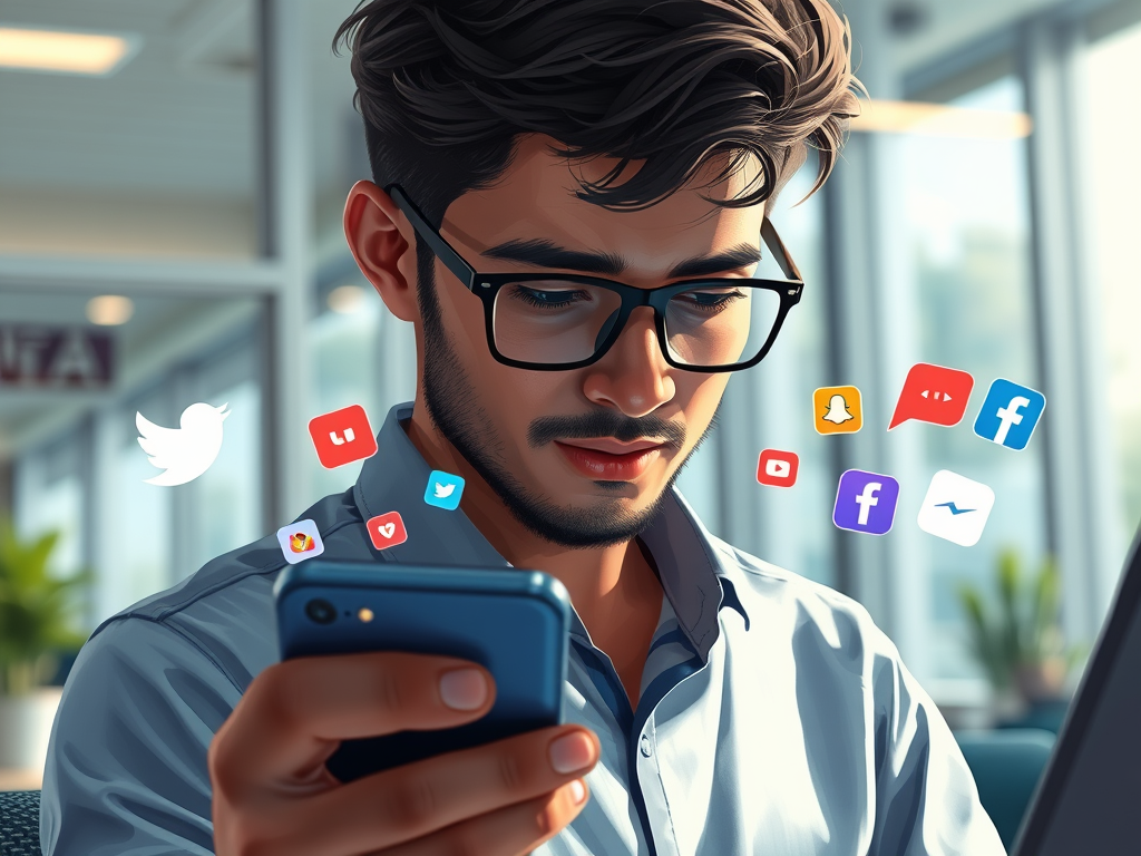 User scrolling through Instagram, Facebook, and TikTok apps on smartphone