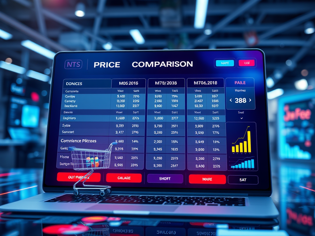 User comparing product prices on multiple online shopping websites