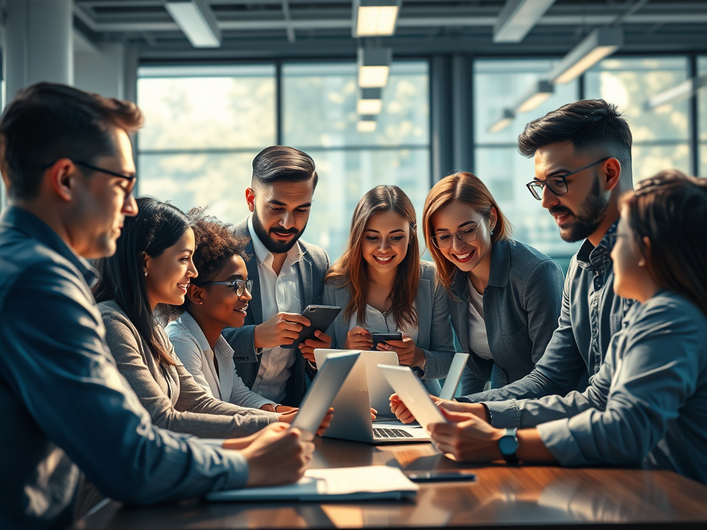 Team using digital collaboration tools for efficient workflow
