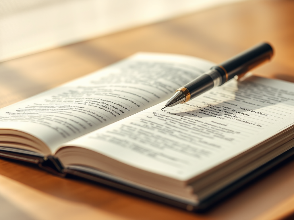 Person writing a reflective book review in a journal